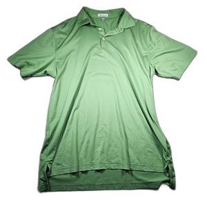 Peter Millar Shirt Mens Large Green Short Sleeve Polo Golf With Embroidered Logo